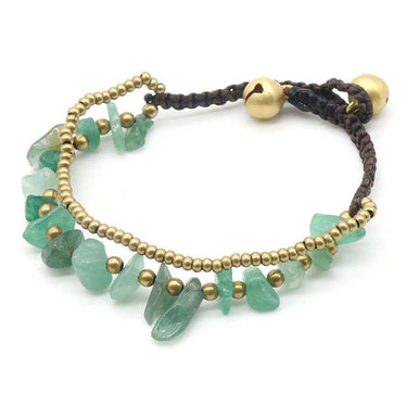 Natural JADE & Thai Brass 'SERENITY & PURITY' Boho Bracelet